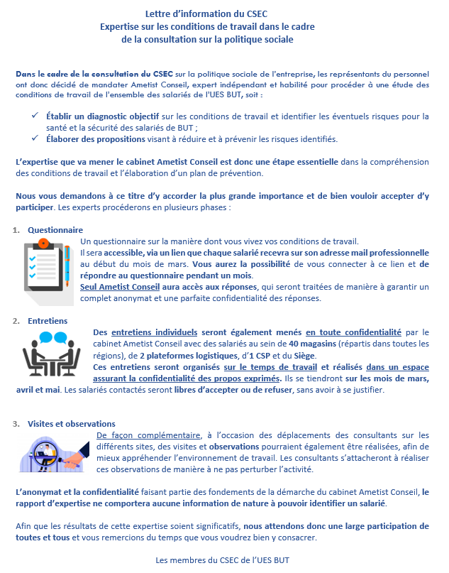comm CSEC enquête conditions de travail